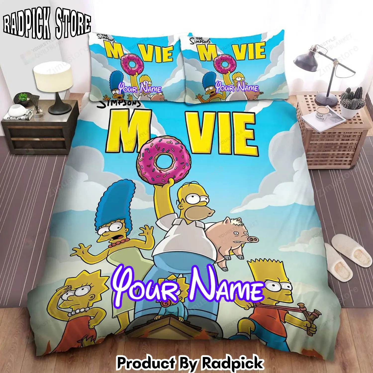 Radpick the simpsons movie poster bed sheets spread comforter duvet cover personalized name bedding sets rp327913